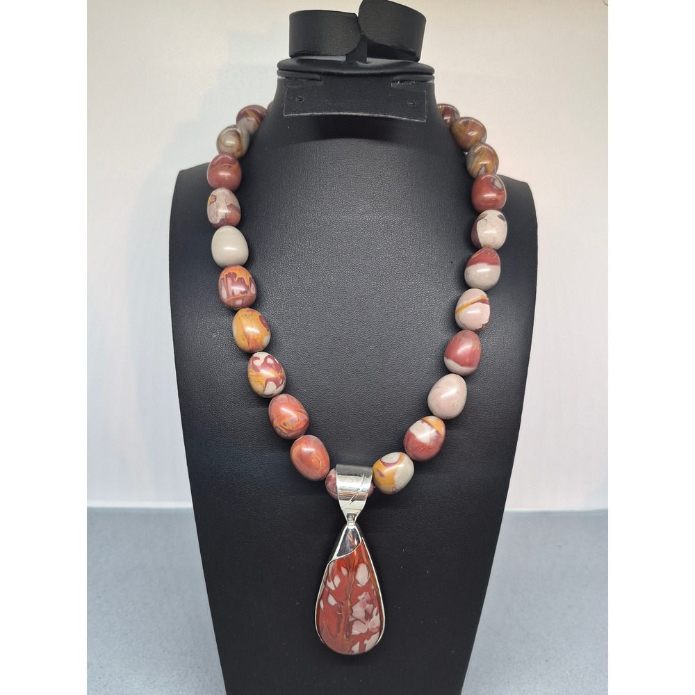 Jay King Noreena Jasper Necklace Red Sterling Silver Australian Statement